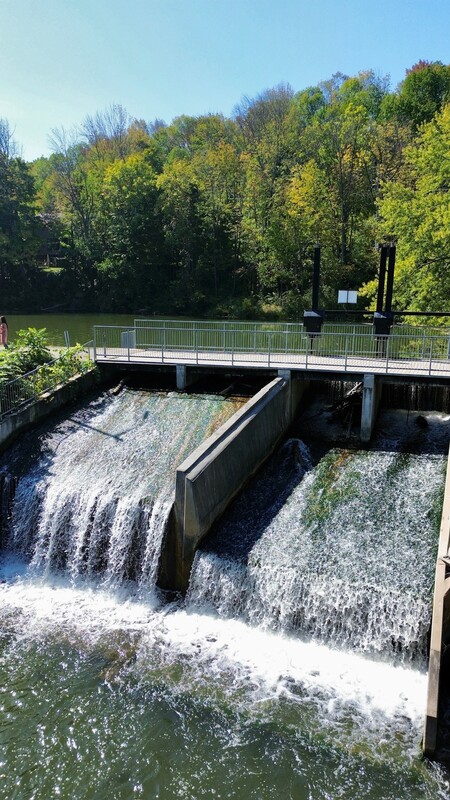 Photo of flowing water in the Owen Sound Mill Dam