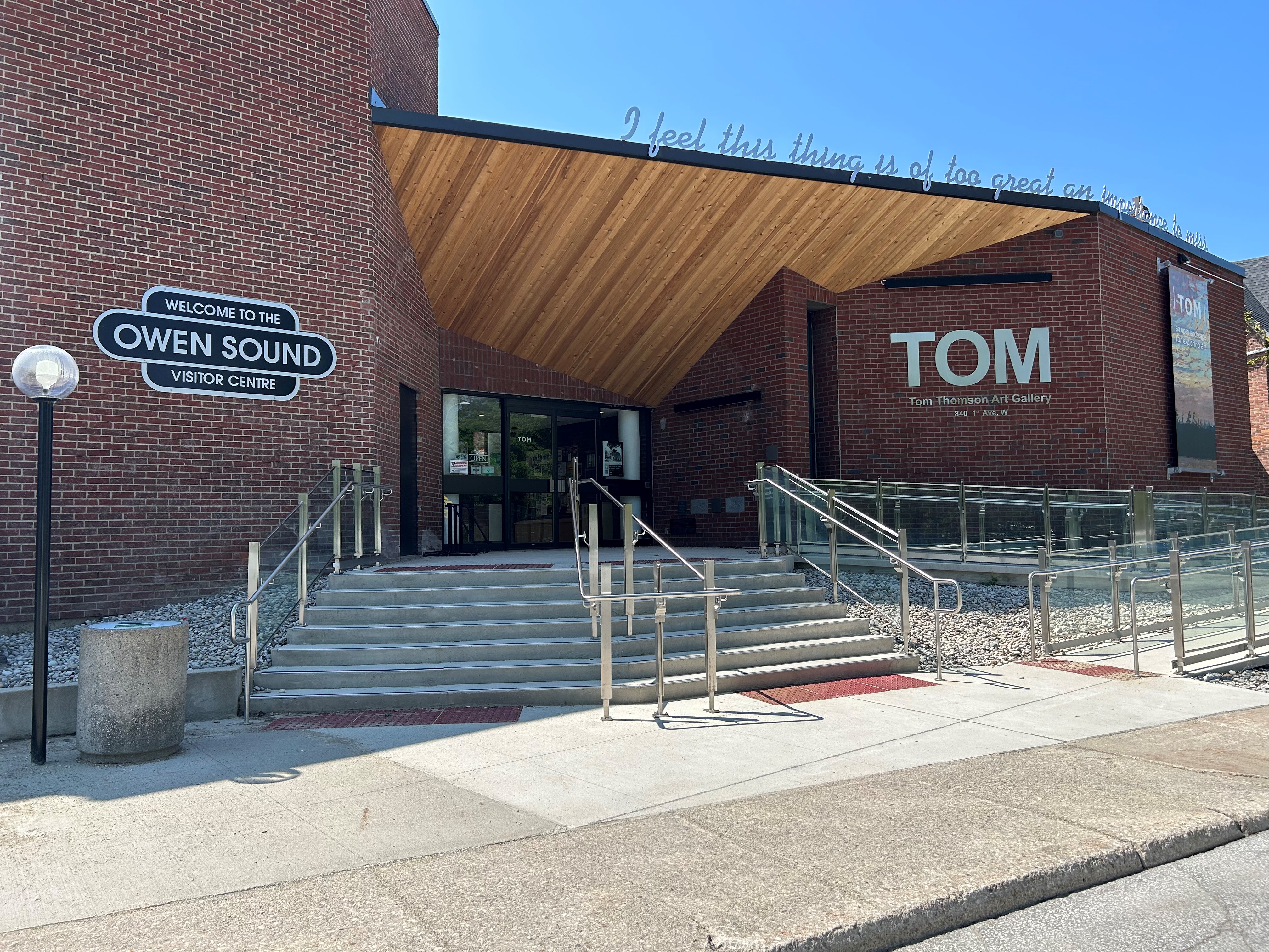 Outside the Tom Thomson Art Gallery building